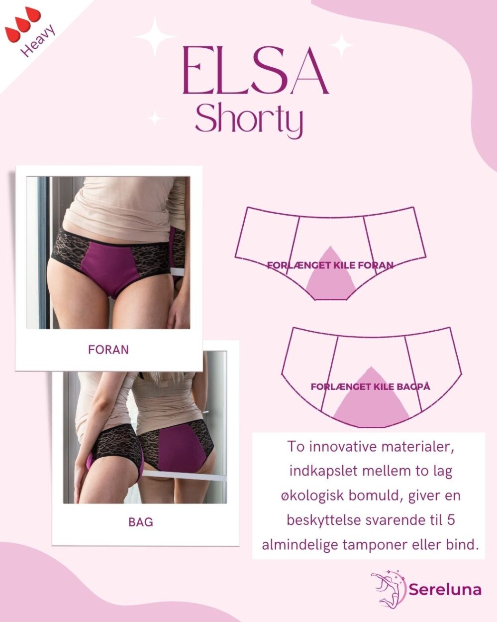 Sereluna Menstruationstrusse - Elsa Shorty Purple